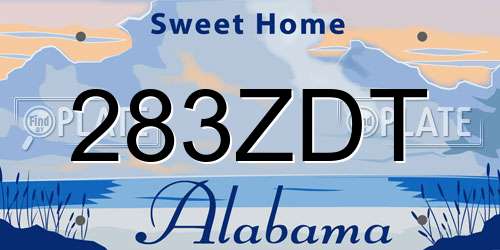 283ZDT Alabama License Plate