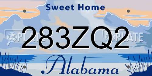283ZQ2 Alabama License Plate