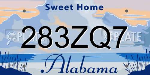 283ZQ7 Alabama License Plate