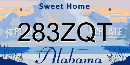 283ZQT Alabama License Plate