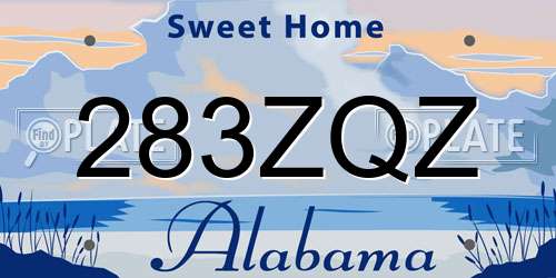283ZQZ Alabama License Plate