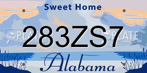 283ZS7 Alabama License Plate