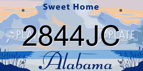 2844JC Alabama License Plate