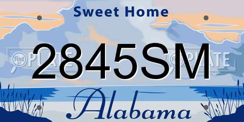 2845SM Alabama License Plate