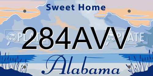 284AVV Alabama License Plate