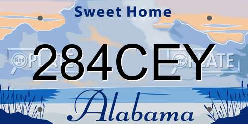 284CEY Alabama License Plate