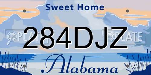 284DJZ Alabama License Plate