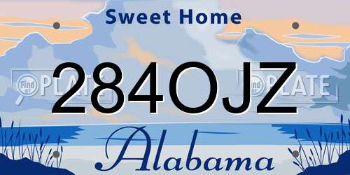 284OJZ Alabama License Plate