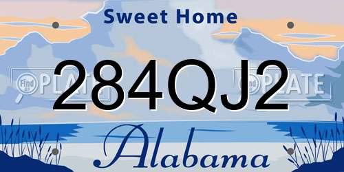 284QJ2 Alabama License Plate