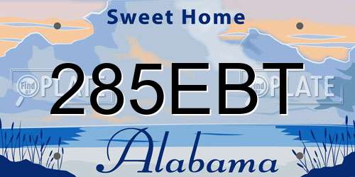 285EBT Alabama License Plate