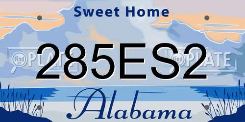 285ES2 Alabama License Plate