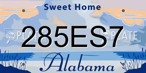 285ES7 Alabama License Plate