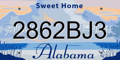 2862BJ3 Alabama License Plate