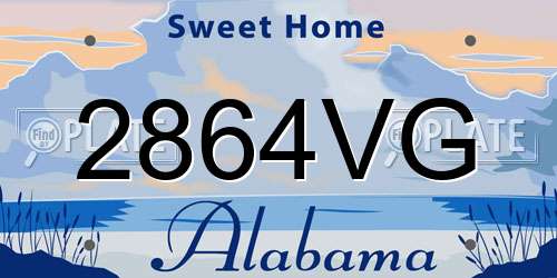 2864VG Alabama License Plate