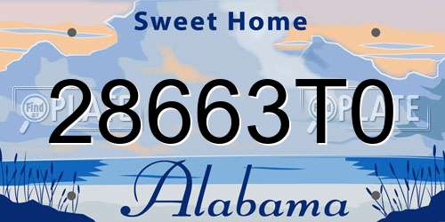 28663T0 Alabama License Plate