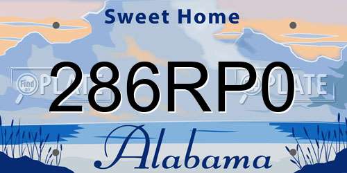 286RP0 Alabama License Plate