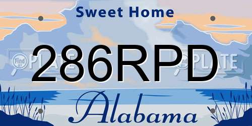 286RPD Alabama License Plate