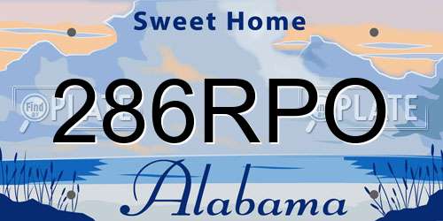 286RPO Alabama License Plate
