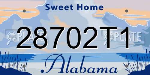 28702T1 Alabama License Plate