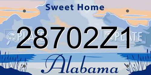 28702Z1 Alabama License Plate