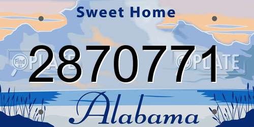 2870771 Alabama License Plate