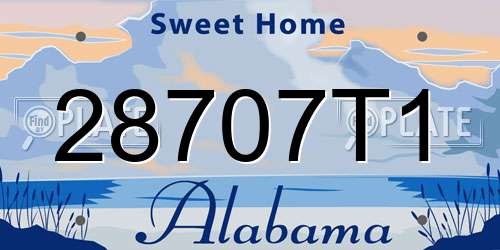28707T1 Alabama License Plate