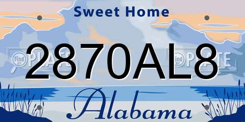 2870AL8 Alabama License Plate