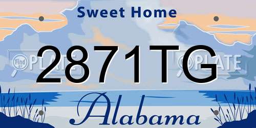 2871TG Alabama License Plate