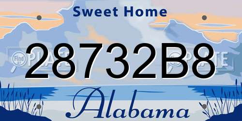 28732B8 Alabama License Plate