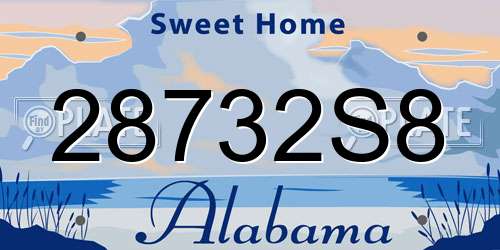 28732S8 Alabama License Plate