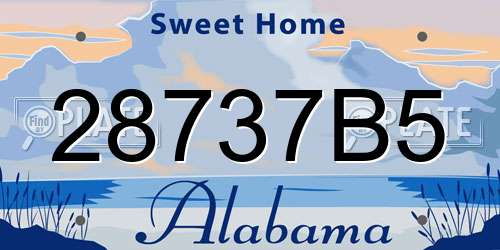 28737B5 Alabama License Plate