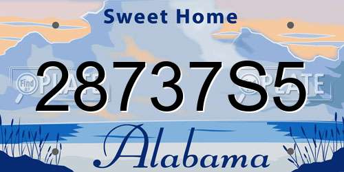 28737S5 Alabama License Plate