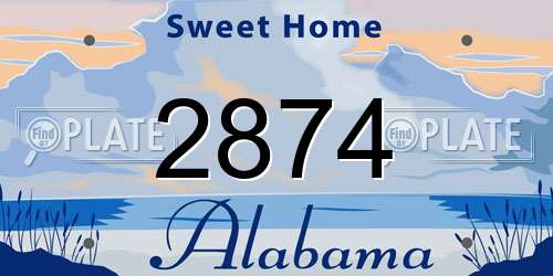 2874 Alabama License Plate