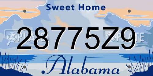 28775Z9 Alabama License Plate