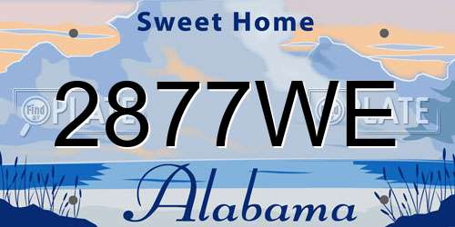 2877WE Alabama License Plate