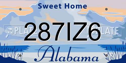 287IZ6 Alabama License Plate