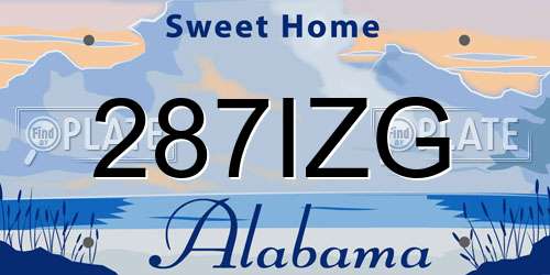 287IZG Alabama License Plate