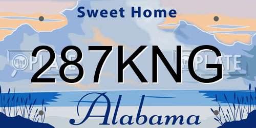287KNG Alabama License Plate