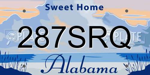 287SRQ Alabama License Plate