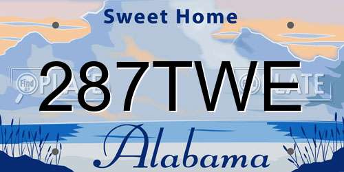 287TWE Alabama License Plate