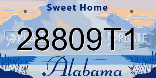 28809T1 Alabama License Plate