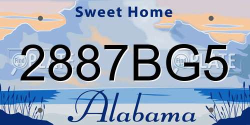 2887BG5 Alabama License Plate