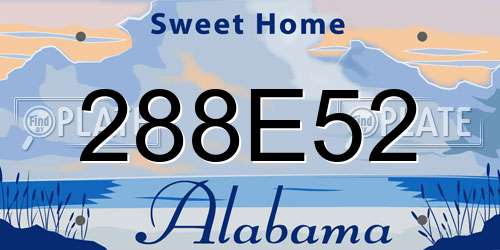 288E52 Alabama License Plate