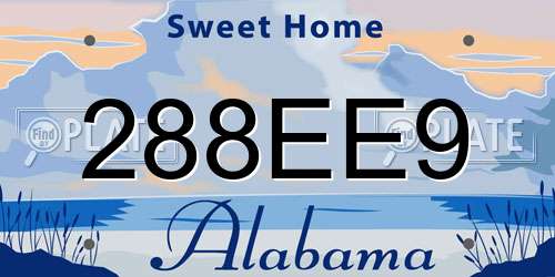 288EE9 Alabama License Plate