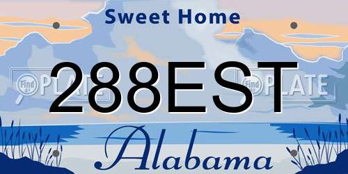 288EST Alabama License Plate