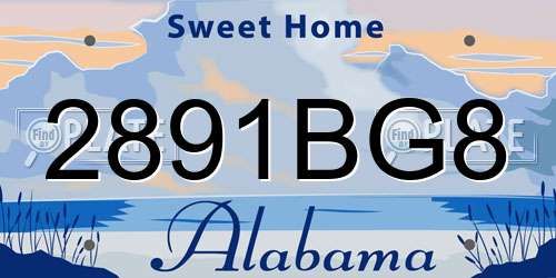 2891BG8 Alabama License Plate
