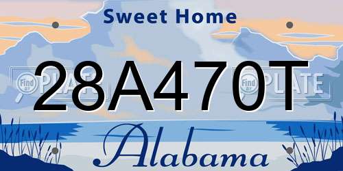 28A470T Alabama License Plate