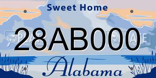 28AB000 Alabama License Plate