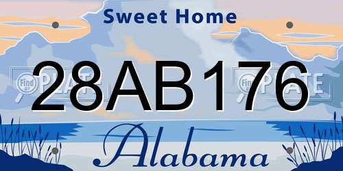 28AB176 Alabama License Plate