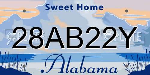 28AB22Y Alabama License Plate